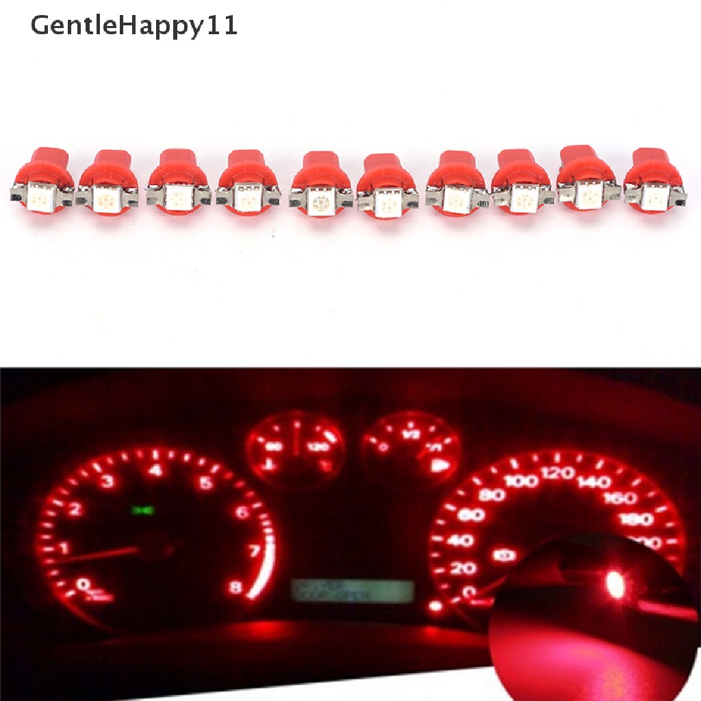 Gentlehappy 10X T5 B8.5D Gauge LED Dashboard Mobil Side Interior Dash Lights Bohlam Indikator id