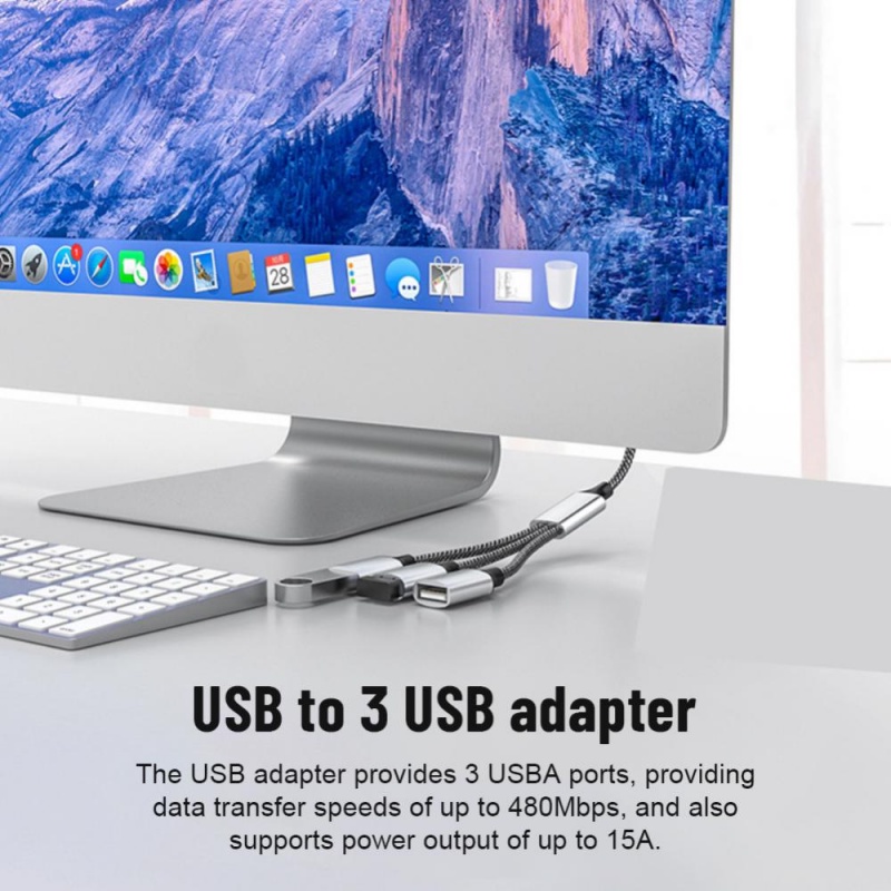 Usb C Hub 4port Tipe C Hub USB 2.0 Splitter Adaptor OTG Kecepatan Tinggi Konverter Portabel Untuk PC Komputer Telepon Laptop