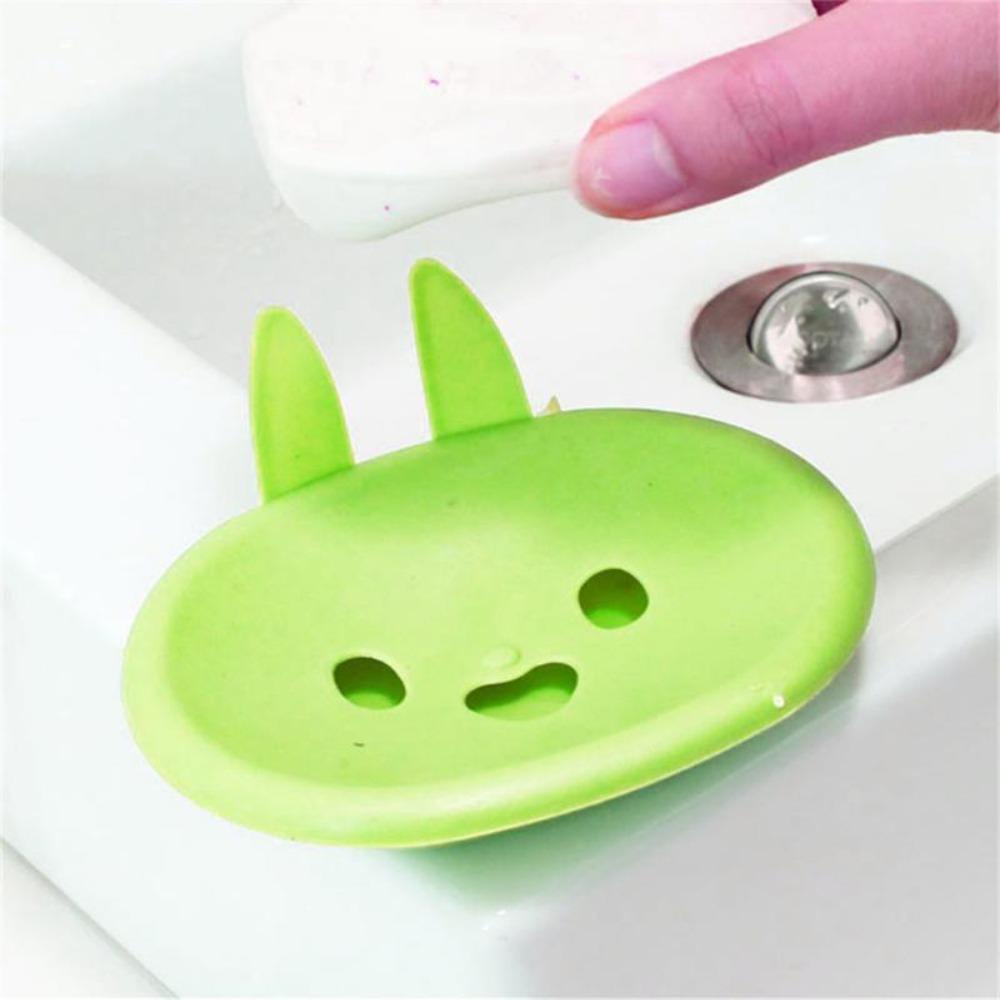 [Elegan] Kotak Sabun 1Pcs Bentuk Kelinci Indah Double Layer Kartun Smiley Bunny Soap Dish