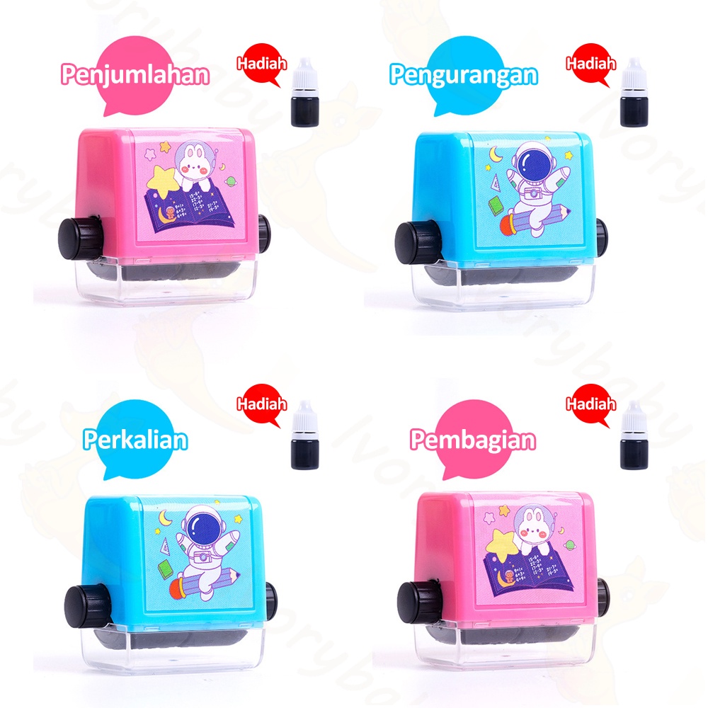 Ivorybaby Stempel matematika roll anak belajar matematika Stempel berhitung dengan tinta