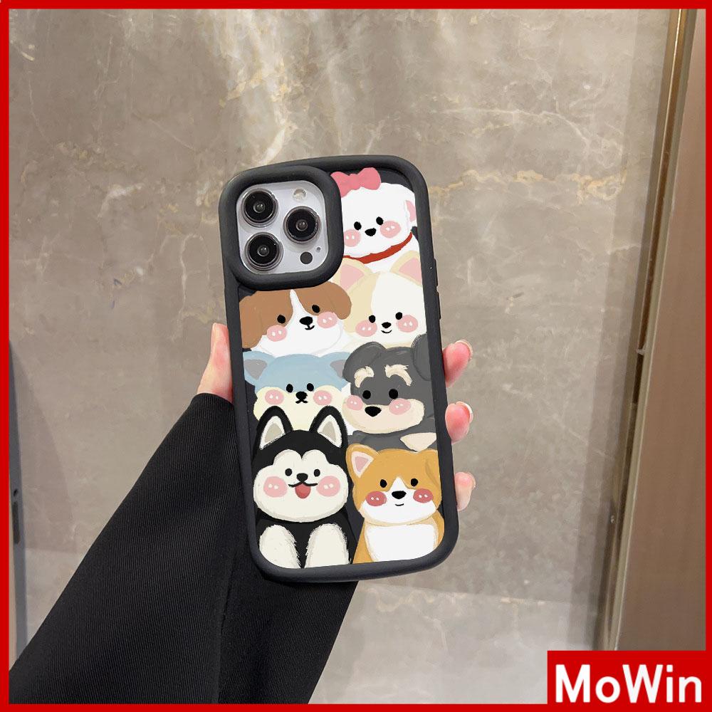 For iPhone 14 Pro Max iPhone Case Matte TPU Soft Case Black Beige Shockproof Protection Camera Cute Animal Dog Compatible with iPhone 13 Pro max 12 Pro Max 11 xr xs max 7Plus