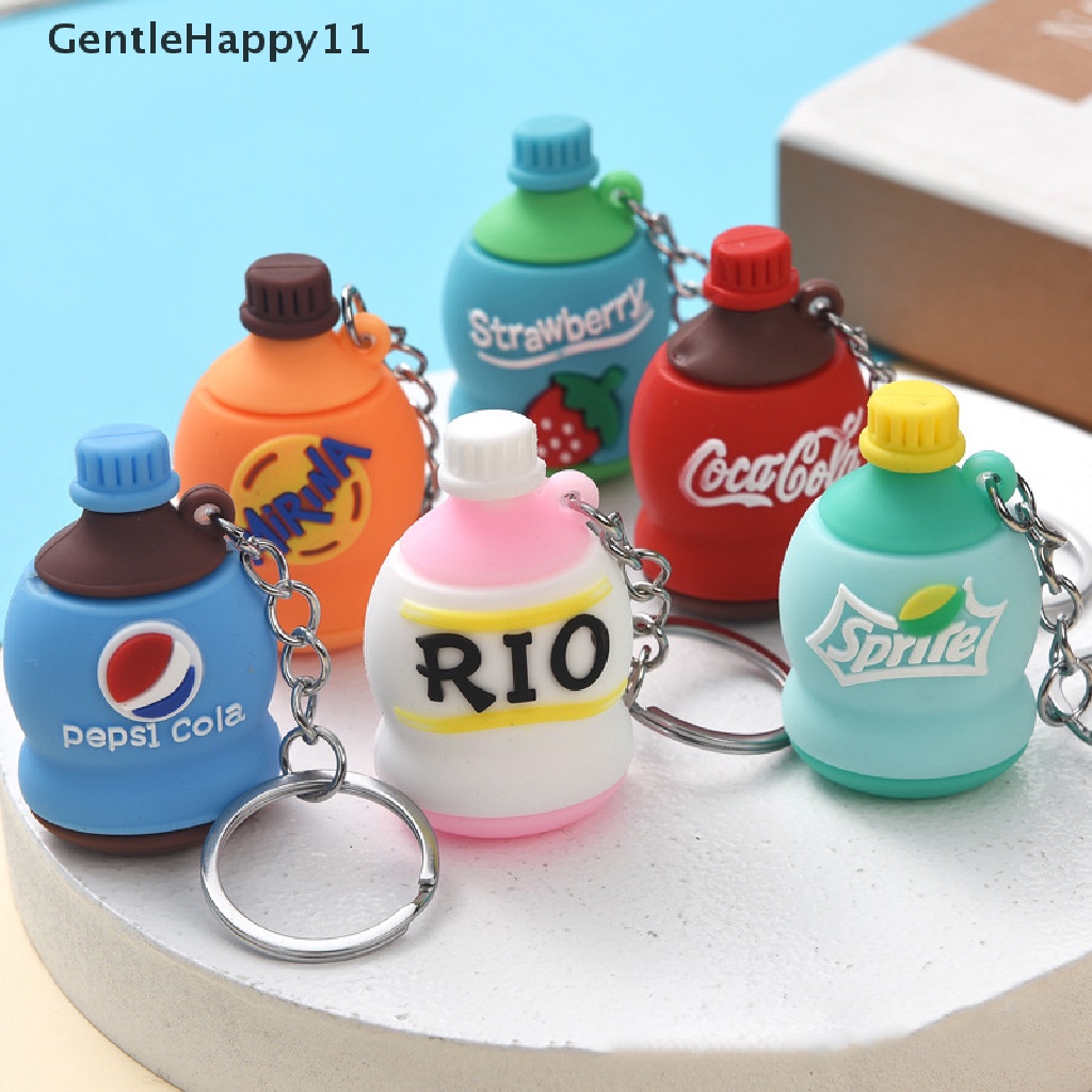 Gentlehappy 1Pc Kartun Botol Minum Gantungan Kunci Pepsi RIO Coca-Cola Key Chain Gantungan Kunci Mobil Cincin Siswa Tas Ransel Liontin Hadiah Anak Aksesoris Gantung id