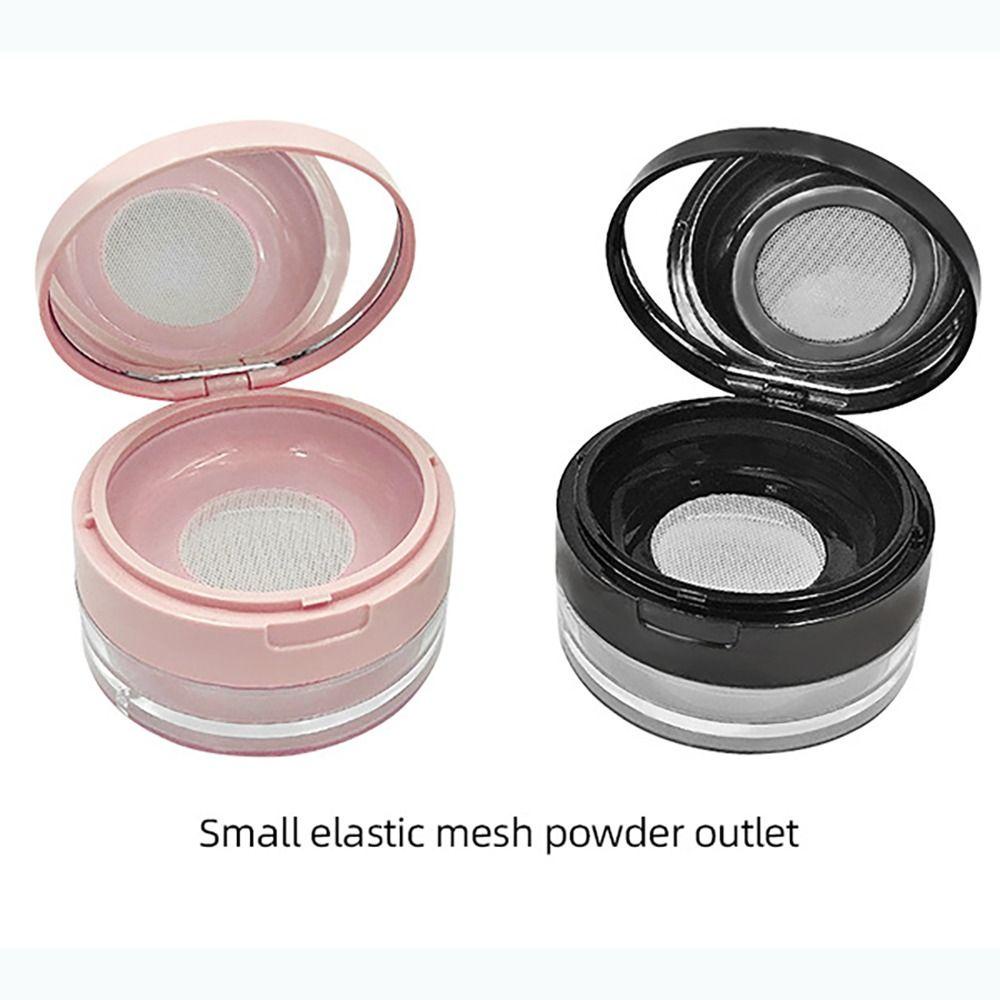 POPULAR Popular Loose Powder Box Touch Up Alat Makeup Case Kosong Compact Container Mirror Dengan Puff Wadah Bedak