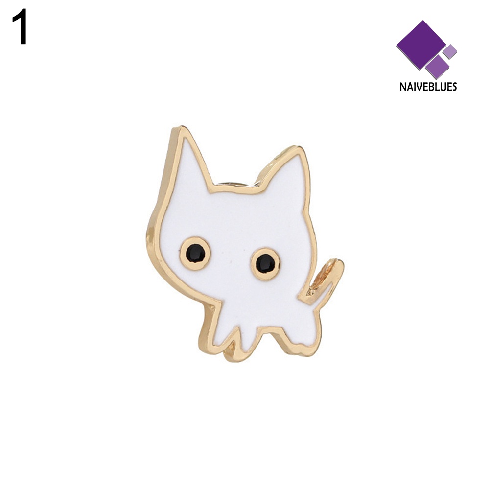 &lt; Naiveblues &gt; Kartun Enamel Kucing Anggur Mawar Bros Pin Tas Kemeja Kerah Dekorasi Hadiah