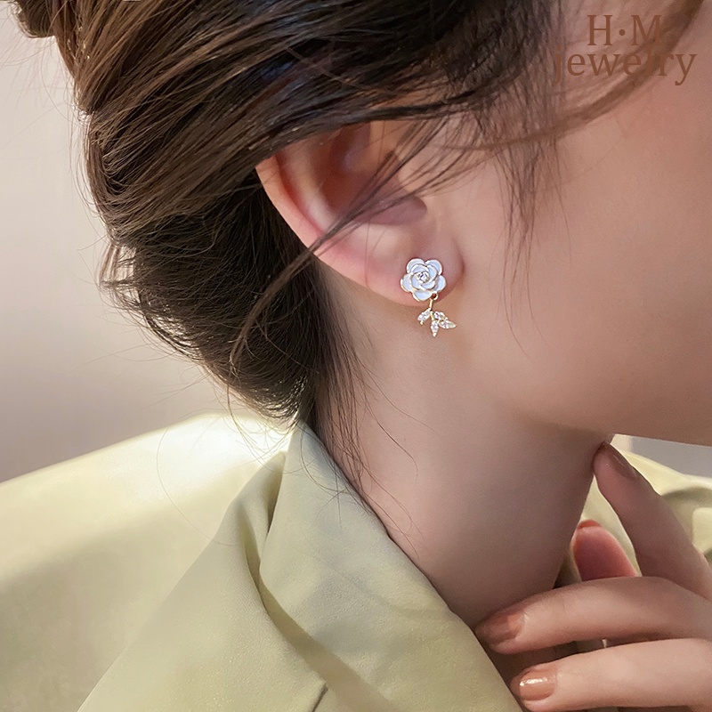 S925 Perak Fashion Temperamen Liar Camellia Stud Earrings2023 Baru Bermutu Tinggi Anting-Anting