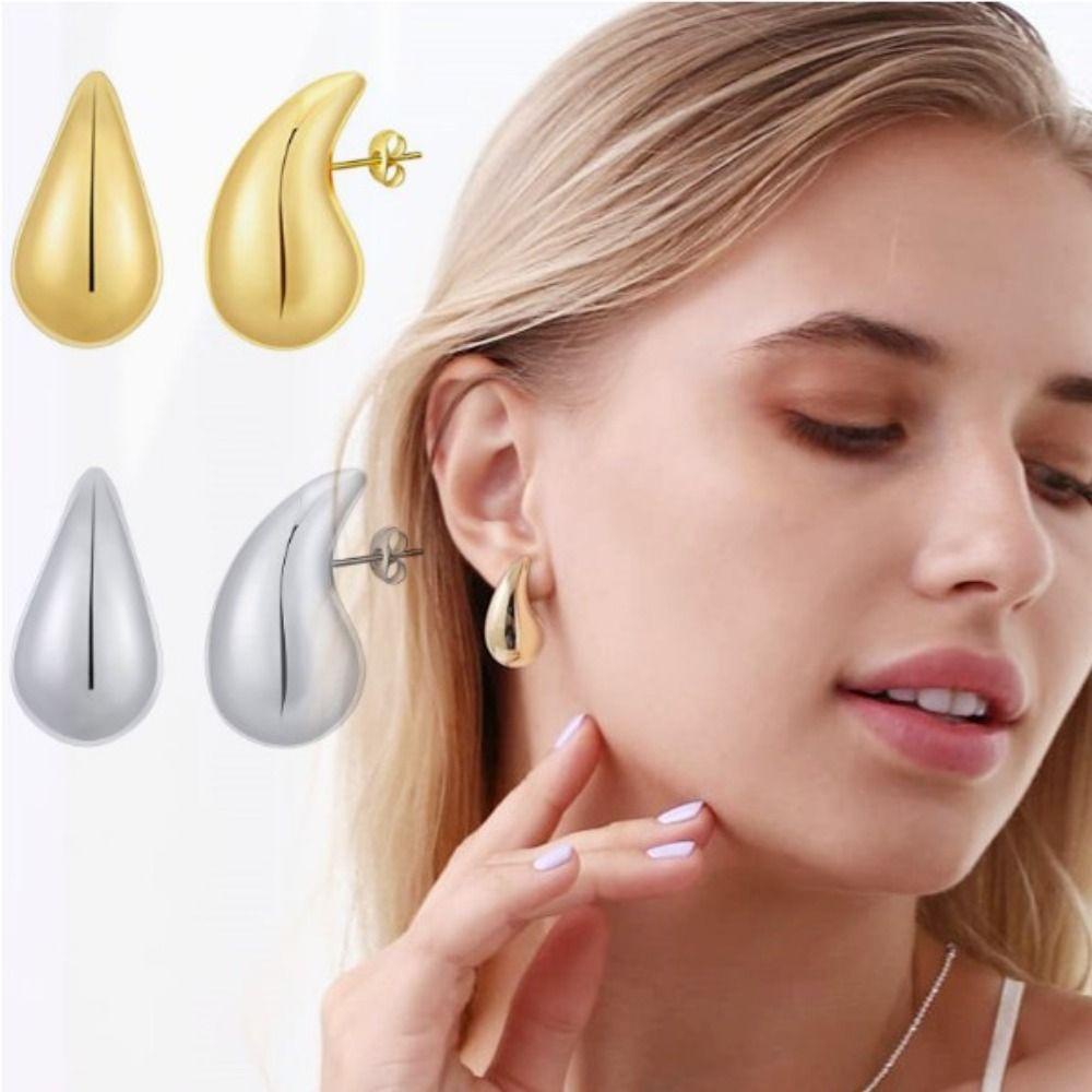 Lily Drop Earrings Wanita Hoops Terbuka Ringan Anting Stud