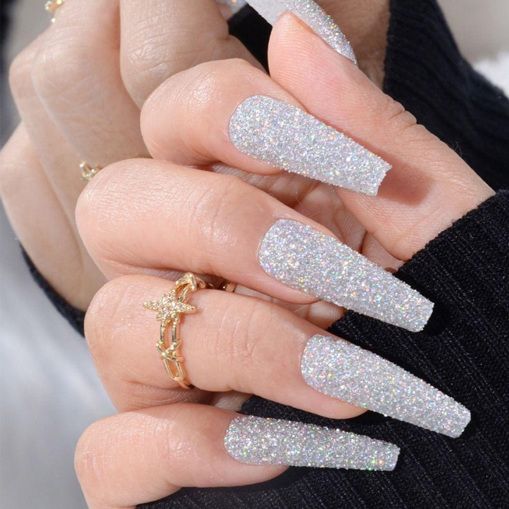 Needway Tambalan Kuku Panjang Fashion Elegent Dilepas Buatan Ultra-Tipis Tekan Pada Tips Kuku Penuh Penutup Nail Art Tips