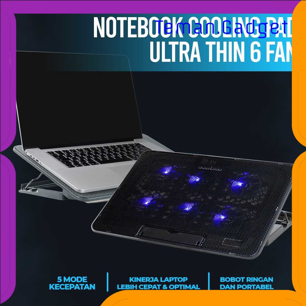 TG - KMP SeGB Notebook Cooling Pad Laptop Ultra Thin Cooler 6 Fan - S6