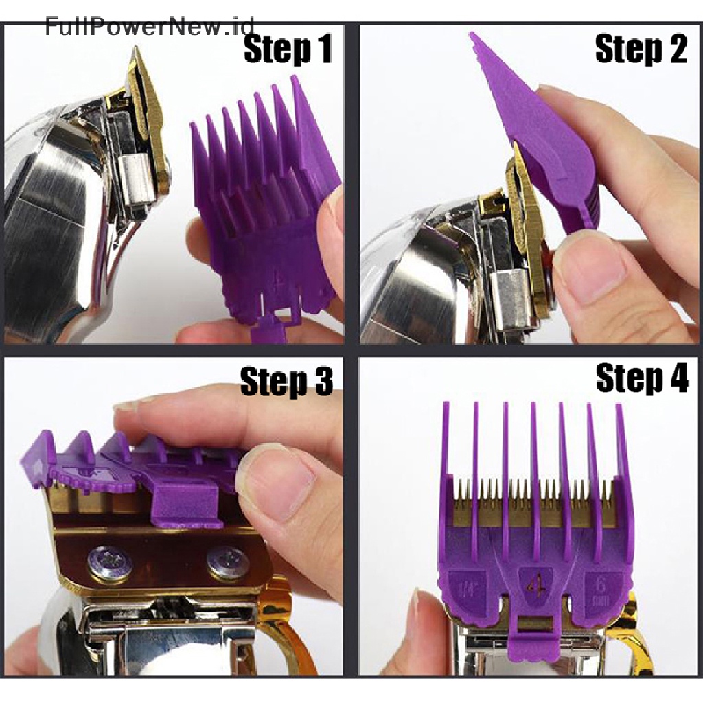 Power 8Pcs Universal Hair Clipper Cutg Limit Comb Guide Alat Pasang Pengganti ID