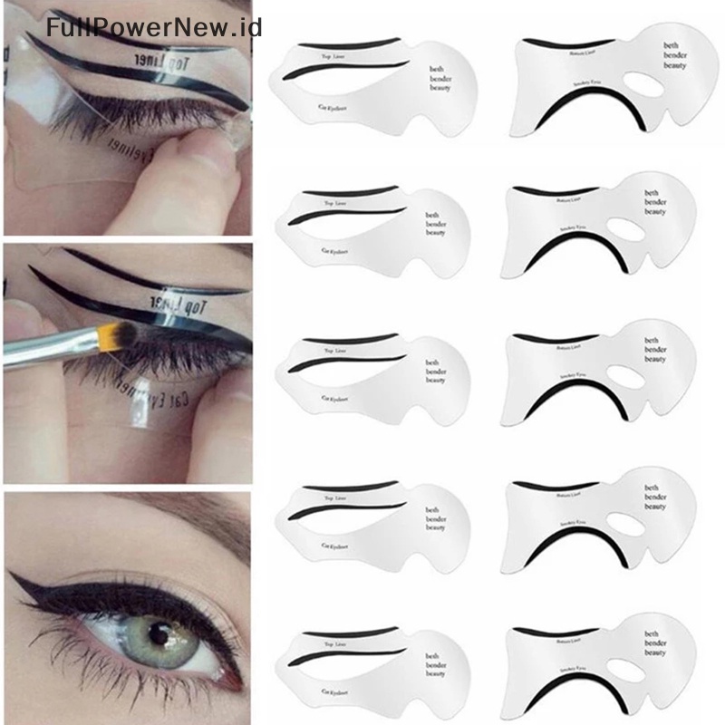 Power 10pcs Eyeliner Stencils Winged Eyeliner Stencil Model Alat Pembentuk Template ID