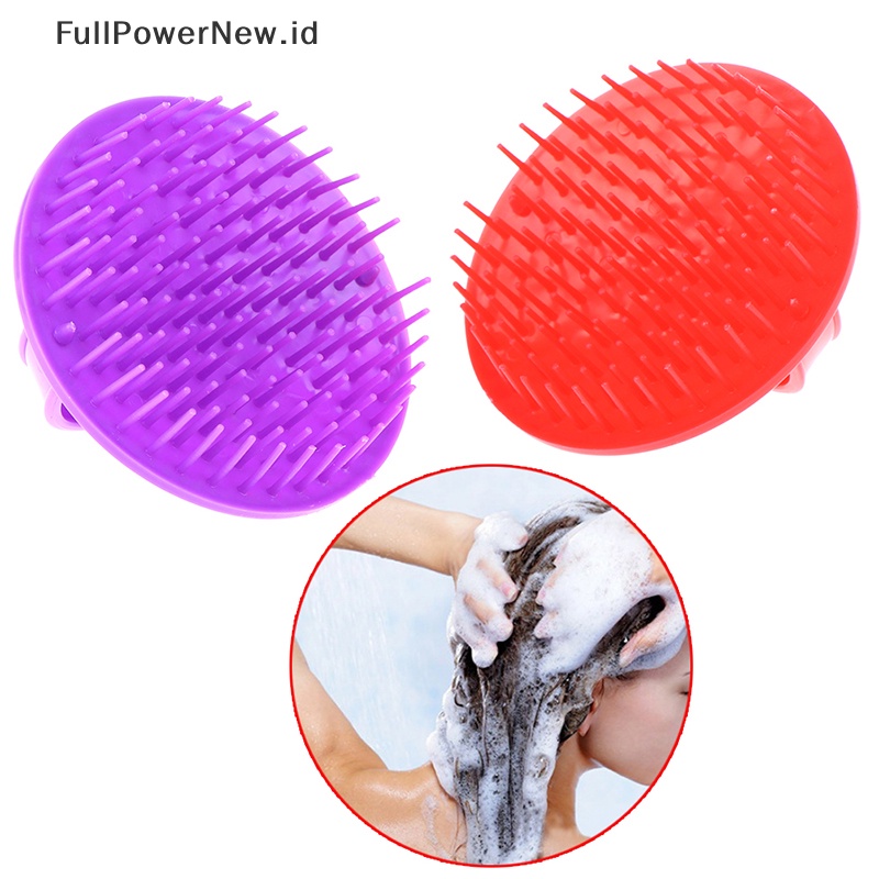 Power Bulat Lembut Shower Shampoo Massage Brush Sisir Cuci Rambut Kepala Head Massager ID