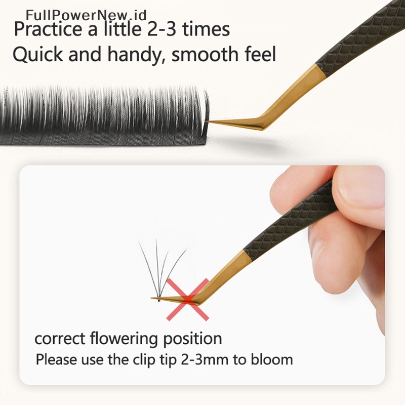 Power 1pc Pinset Bulu Mata Stainless Steel Perpanjangan Bulu Mata Anti-Statis Alis Lash ID