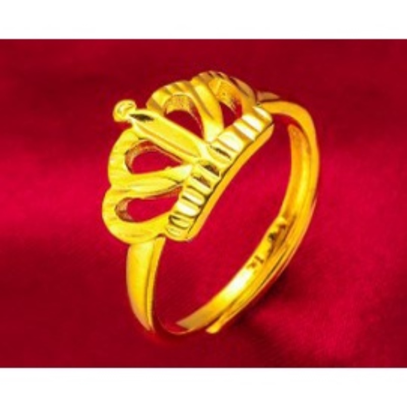 Goldkingdom Perhiasan Fashion 24K Bangkok Aksesoris Stok Baru Busur Cincin Wanita Gaya Kupu-Kupu Serbaguna