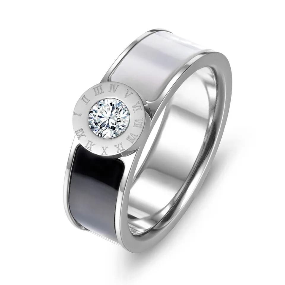 GROSIR Cincin BVL yinyang zircon titanium stainless steel 316L import berkualitas bisa bayar ditempat COD