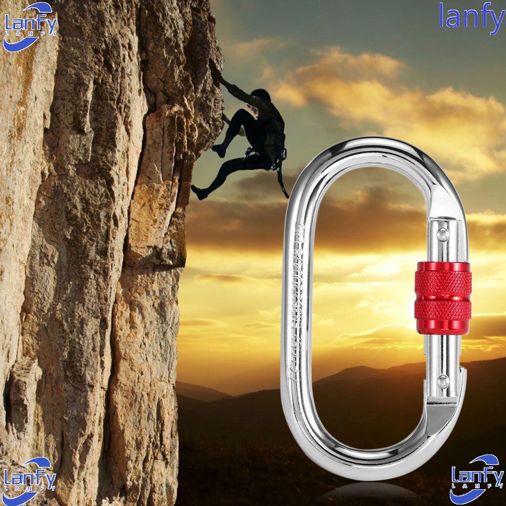 Lanfy Carabiner Outdoor Tools Hammock Kait Gunung Sekrup Paduan Aluminium Pengunci Gerbang Gantungan Kunci Klip