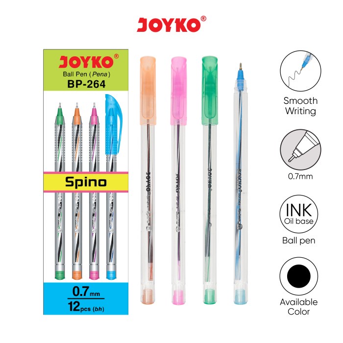 

Ball Pen / Pulpen / Pena Joyko BP-264 / Spino / 1 BOX 12 PCS / 0.7 mm -RTUOLSP
