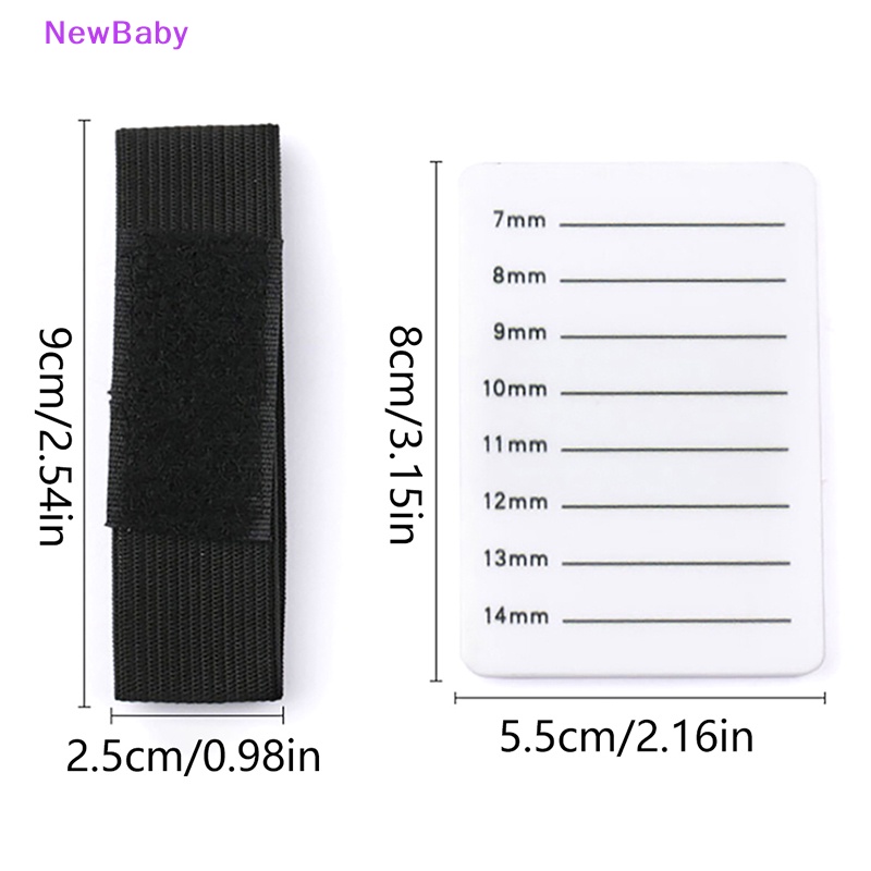 Newbaby 1XAcrylic Perekat Eyelash Extension Bulu Mata Palsu Hand Strap Pallet Holder Alat ID