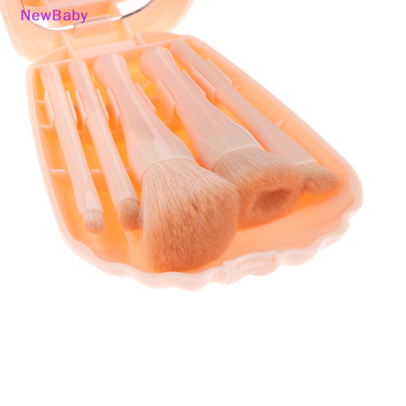 Newbaby 5Pcs/Set Kuas Makeup Bedak Kosmetik Brush Eye Shadow Dengan Box Dan Cermin ID