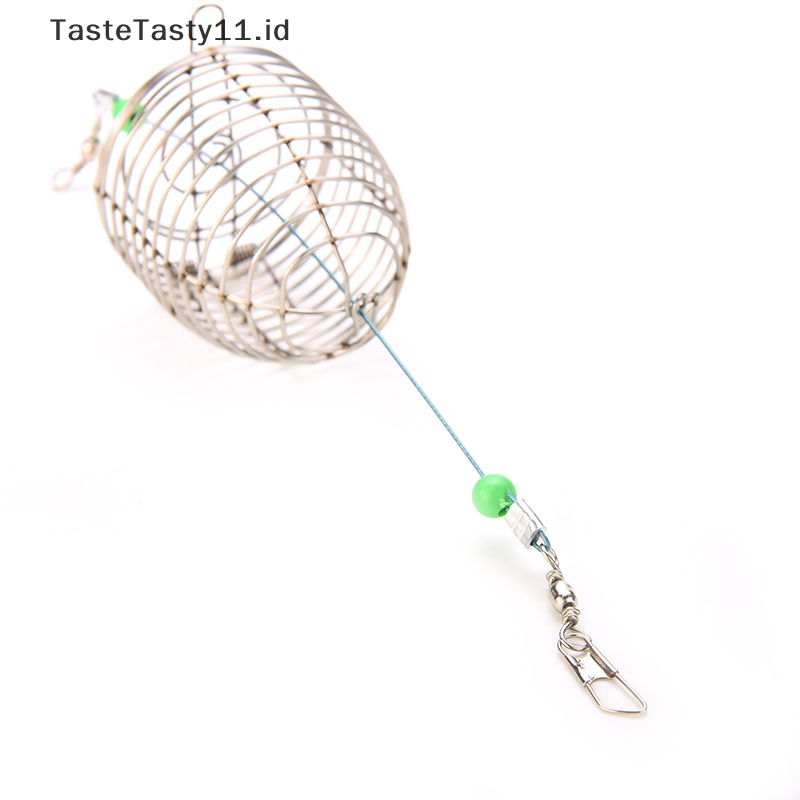 Tastetasty 1x Tempat Keranjang Perangkap Pancing Sangkar Umpan Kecil Kawat Stainless Steel.