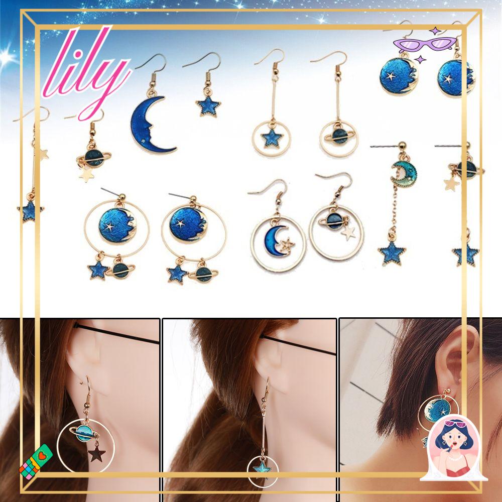 Lily Symphony Earrings Geometris Perhiasan Wanita Suasana Liontin