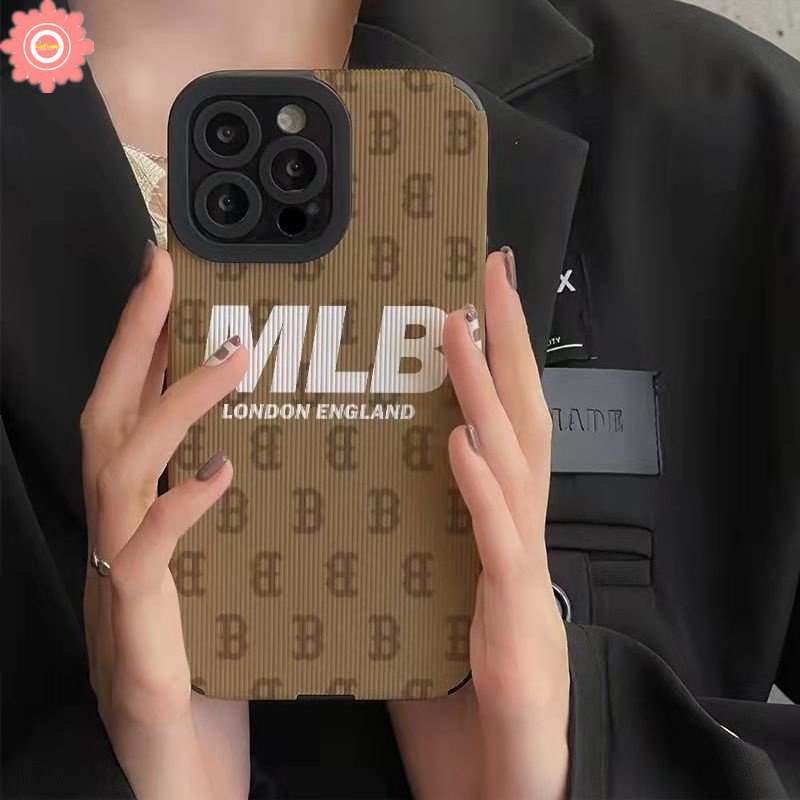 IPHONE Casing Merek Trendi Tekstur Kulit Mewah Kompatibel Untuk Iphone7 8 Plus XR 11 Pro Max12 13 14 Pro MAX X XS MAX 7Plus 8Plus Silikon Lembut Shockproof Phone Case