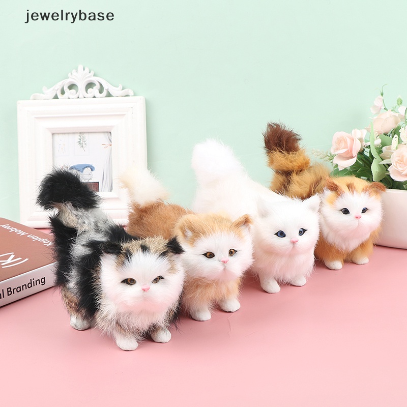 [jewelrybase] Rabbit hair Plush Cat Mainan Anak Boneka Kucing Boneka Bayi Mainan Hadiah Rumah Dekorasi Butik