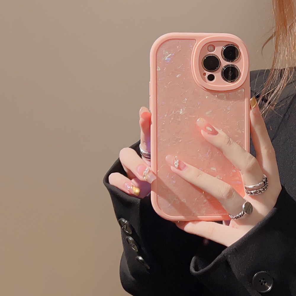 Ins Simple Blackpink Dream Shell Pattern Silicone Case Untuk Iphone SE 2020 7 /8 Plus 14x XR XM 11 12 MINI 13 PRO MAX Casing Cover Pelindung AT0187 Blackpink