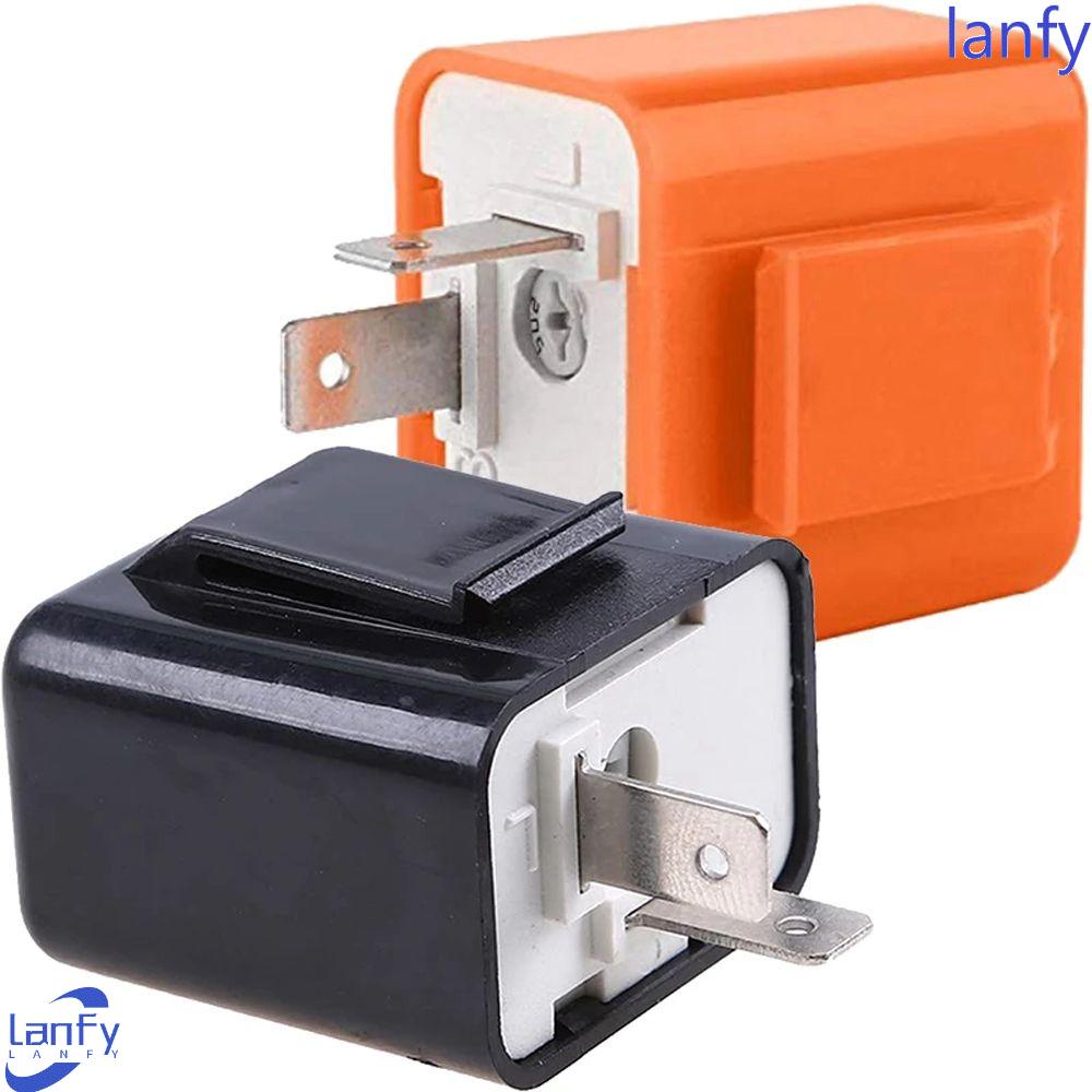 Lanfy Sein Flasher Frekuensi Dapat Disesuaikan Perlindungan Ganda 12V 2pin Lampu Belok Indikator Flash Relay