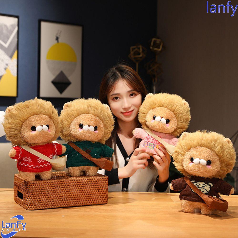 Lanfy Dressing Lion Mainan Mewah Lucu Dekorasi Rumah Selempang Boneka Hewan Memakai Pakaian Lion Soft Toy Lion Stuffed Toy