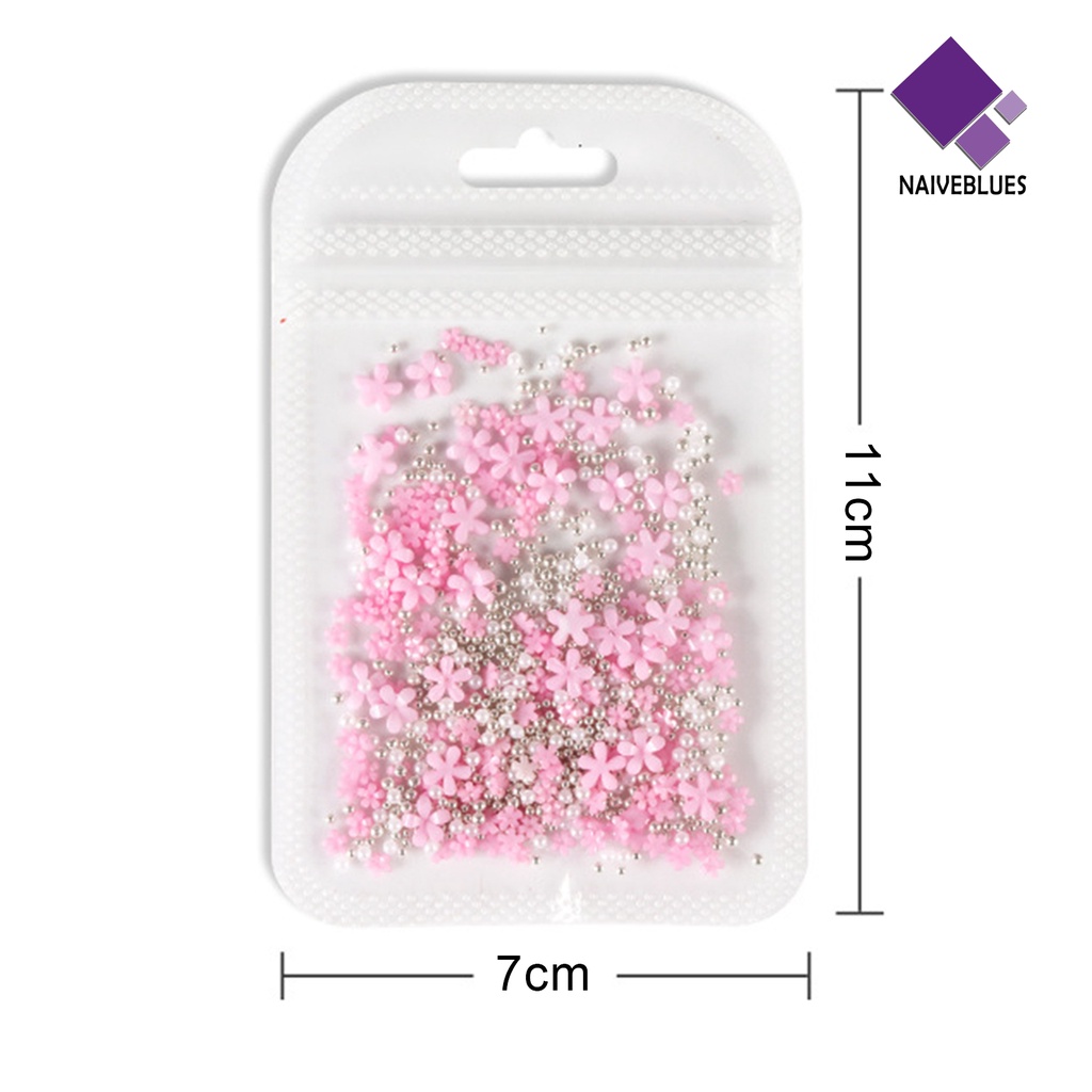 [naiveblues] 1pouch Nail Art Manik Multi Fungsi Tahan Air 3D Manicures Jewelry Bead Decor Untuk