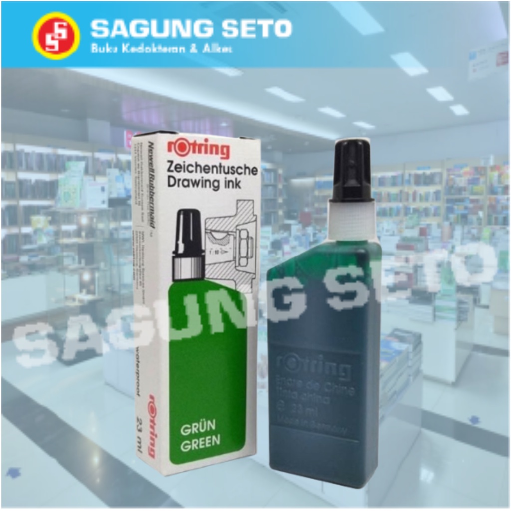 

ROTRING INK BOTTLE 23ML GREEN / TINTA PEN WARNA HIJAU