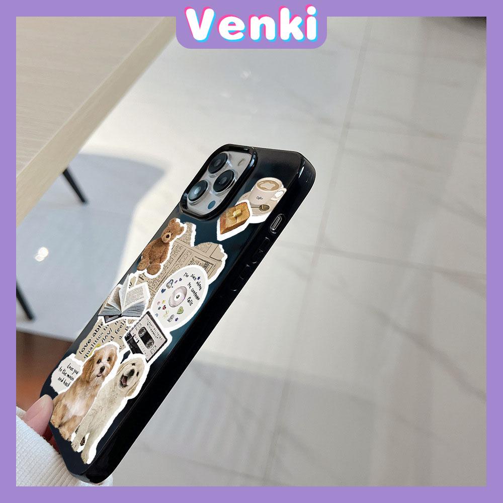 VENKI - For iPhone 14 Pro Max iPhone Cute Animal Black Phone Case TPU Soft Shell Protection Shockproof Camera Compatible with iPhone 13 Pro max 12 Pro Max 11 xr xs max 7Plus8Plus