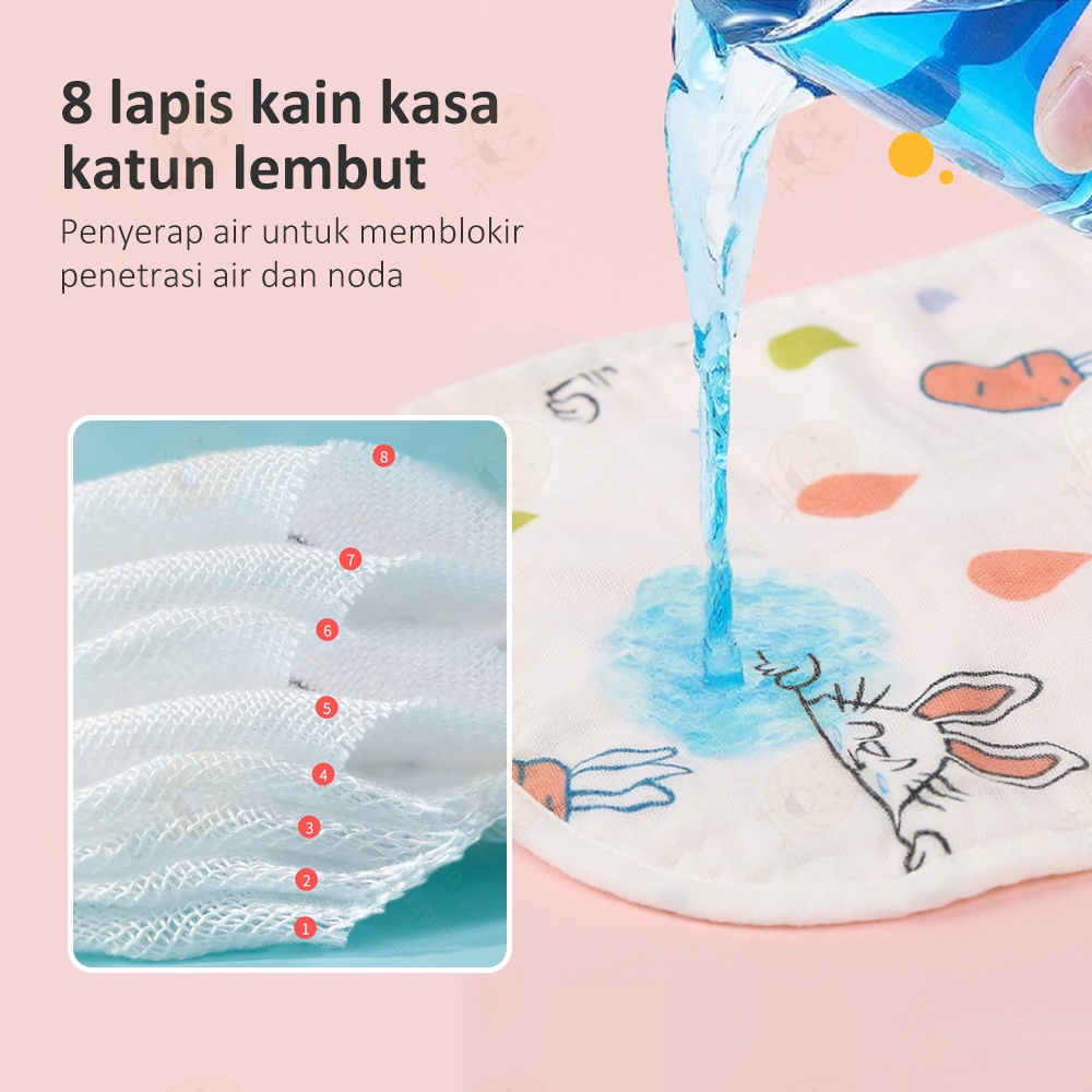 Lacoo Celemek bayi kartun Slabber bayi bentuk U Bib bayi 8 lapis