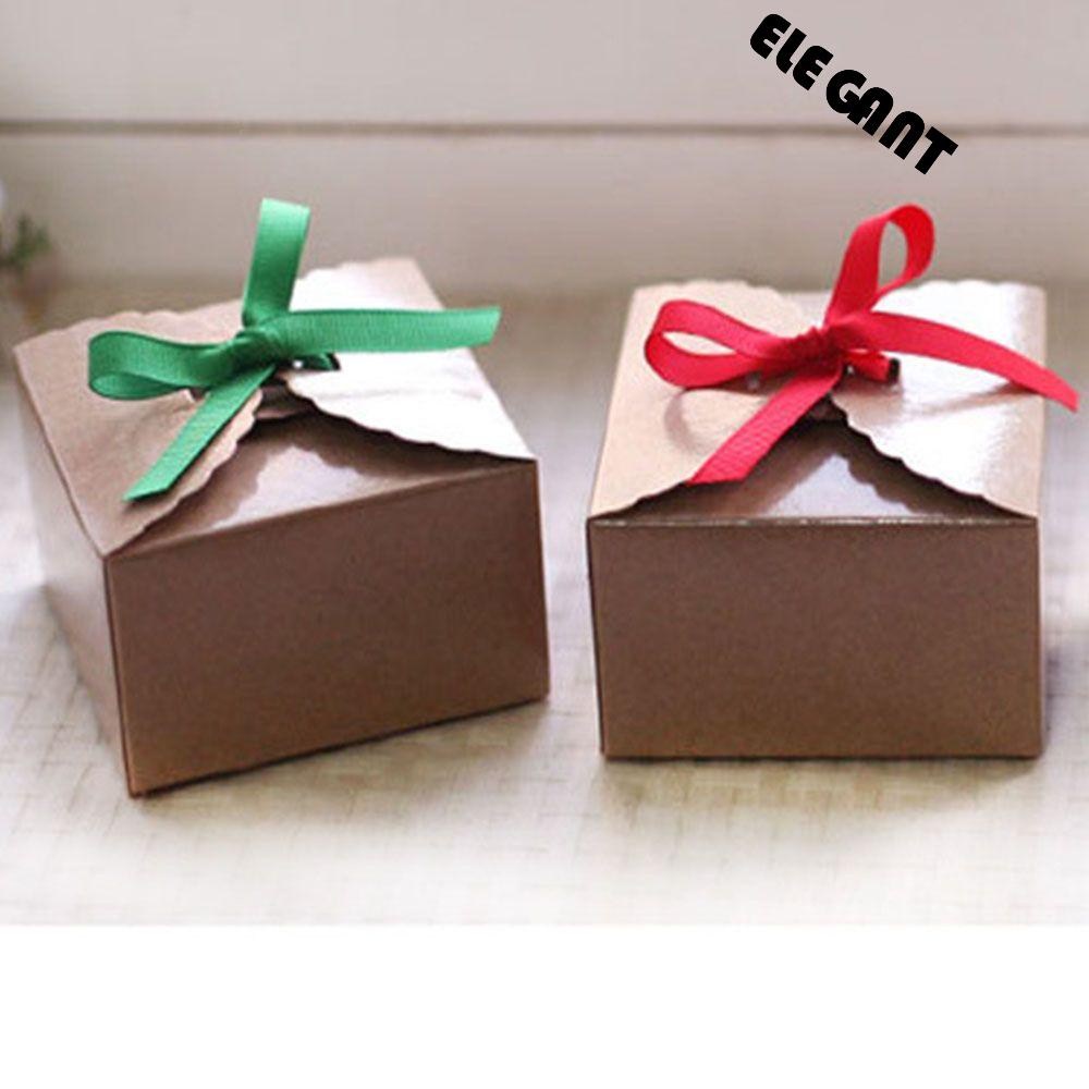 [Elegan] 10pcs Mini Favor Box Mode Baru 9 * 9 * 6cm Untuk Natal Pernikahan Hadiah Dekorasi DIY Perlengkapan Pesta Bakery Cookie Favor Packaging