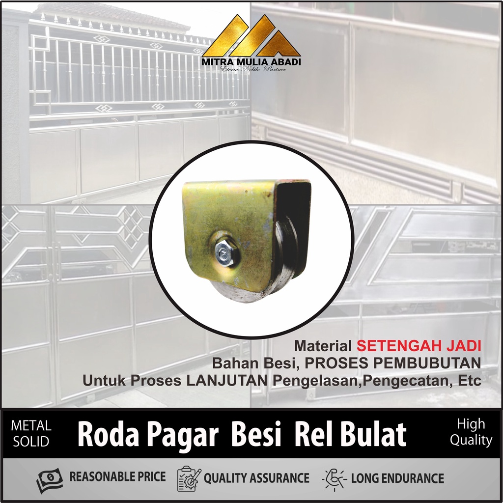 RODA PAGAR BESI REL BULAT