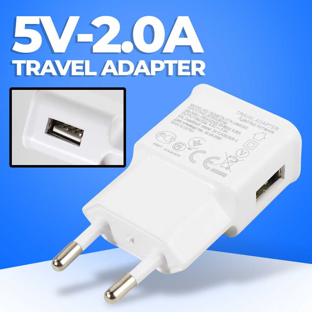 USBO Travel Adaptor USB Charger 5V 2.0A for Smartphone - ETA-U90EWE