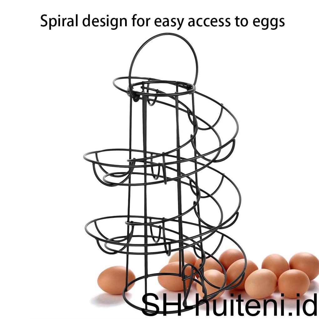 Rak Penyimpanan Kawat Telur Berdiri Perlengkapan Dapur Egg Organizer Holder Display Rak Meja Dapur