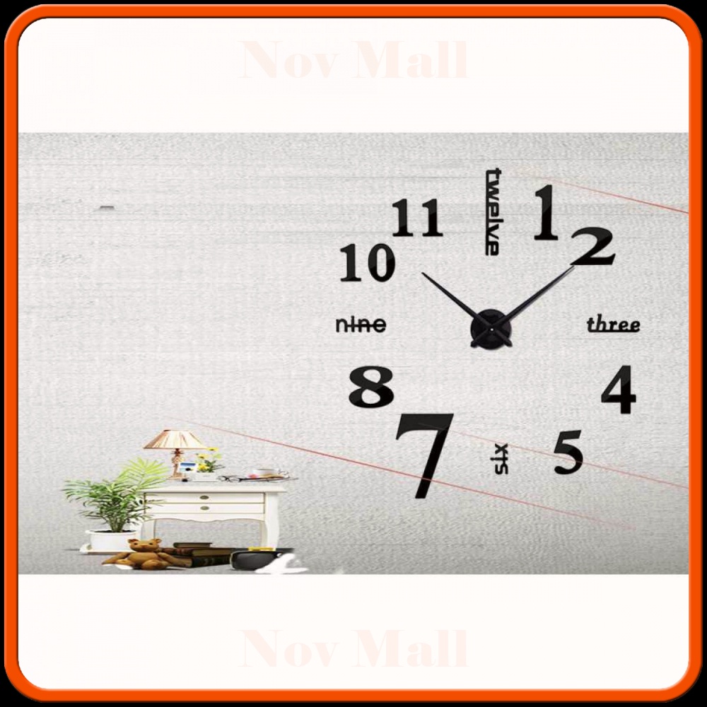 Jam Dinding DIY Giant Wall Clock 50-60cm Model English Word -JM412