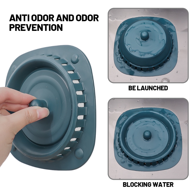 Silicone Floor Drain/Saringan Wastafel Dapur/Deodorant Plug Shower Hair Catcher Stopper/Anti Bau Floor Drain Aksesoris Kamar Mandi