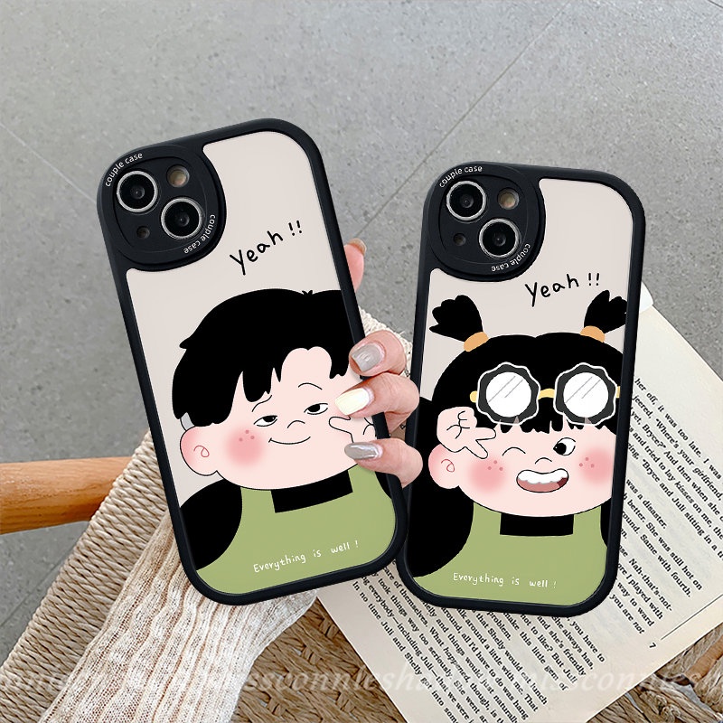 Casing Untuk Infinix Hot10 Lite 10T 10s 11 11s Hot 11 10T 10s 11s 10 9 Main Cerdas 6 5 Note8 Pasangan Kartun Imut Pecinta Anak Laki-Laki Dan Perempuan Gemuk Shockproof Soft Case