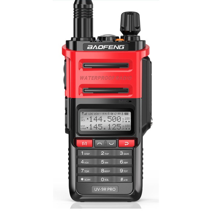 Walkie Talkie HT BF UV9R PRO Walkie Talkie Radio Handy Talky Waterproof Anti Air - Merah