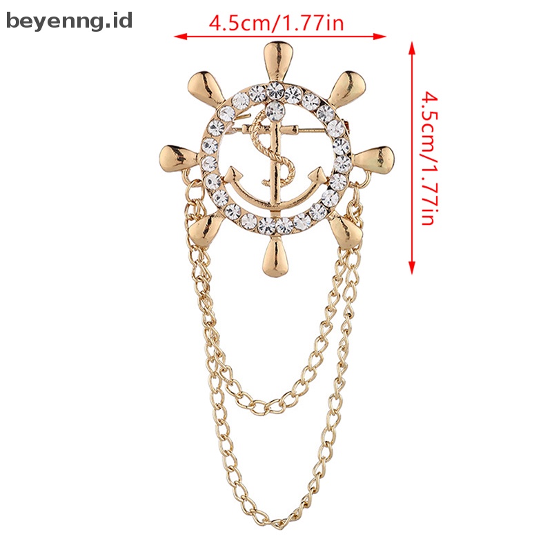 Beyen Rumbai Kemudi Bros Navy Korsase Perahu Jangkar Pin Jas Boutonniere Lencana Bros ID