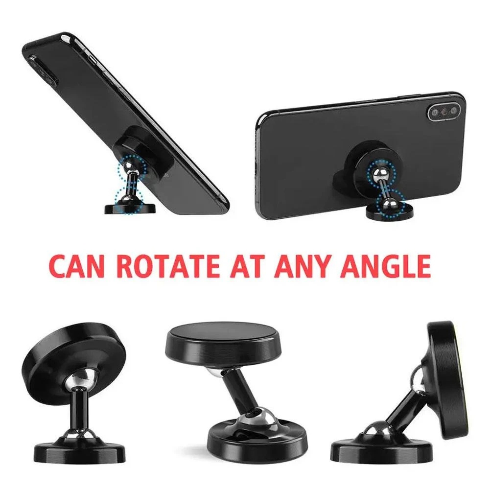 Portable Dual Magnet Phone Holder Universal Dudukan Hp Dashboard Mobil Tempelan Handphone Magnet Dua Sisi360° Angle Adjustable Phone Grip Gym Hands-Free Aksesoris