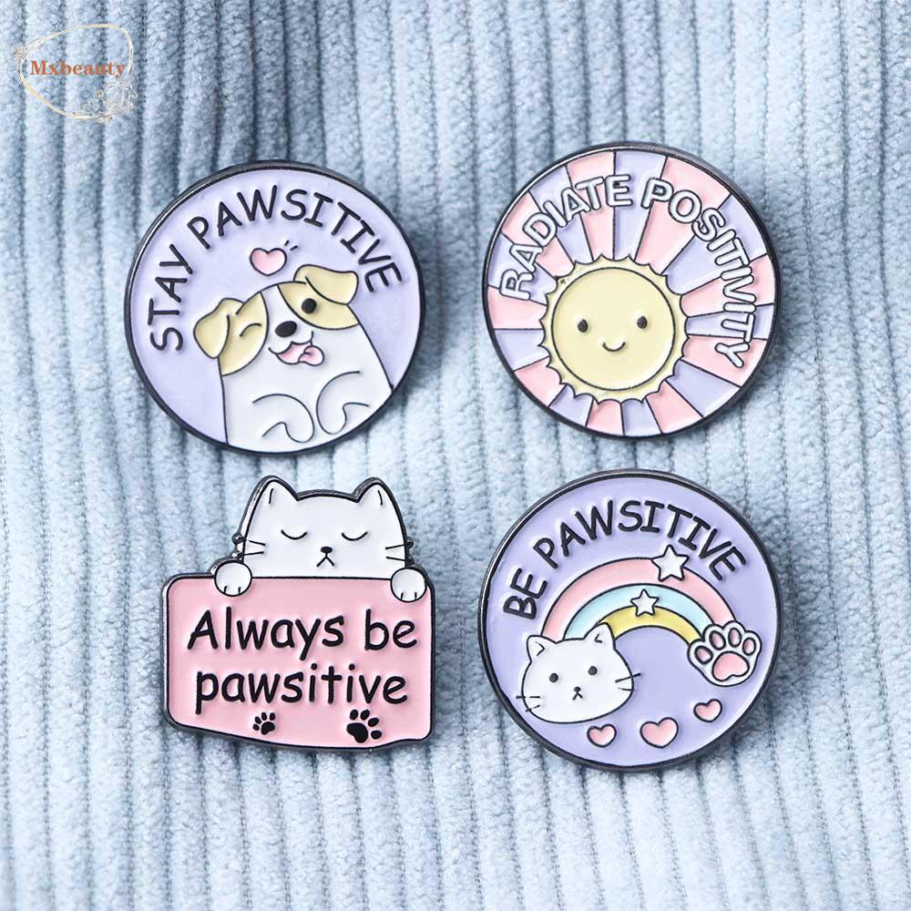 Mxbeauty Kucing Bros Ransel Kartun Perhiasan Aksesoris Kucing Lucu Kerah Bros Lencana Pin Enamel Pin