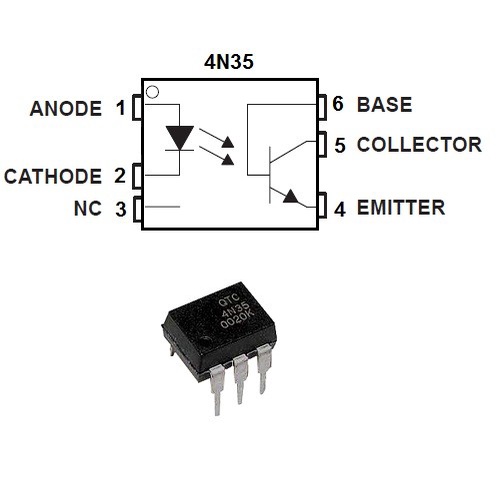 4N35 30V DIP 6 pin IC Optocoupler Phototransistor Photocoupler