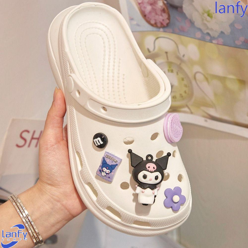 Lanfy Aksesoris Sepatu Diy Kartun Kuromi Melody Diy Bahan Dekorasi Hiasan Sepatu