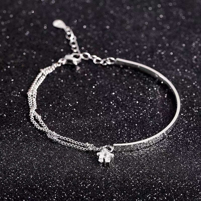 Gelang Geometris Bahan Alloy Zircon Populer Untuk Anak Perempuan