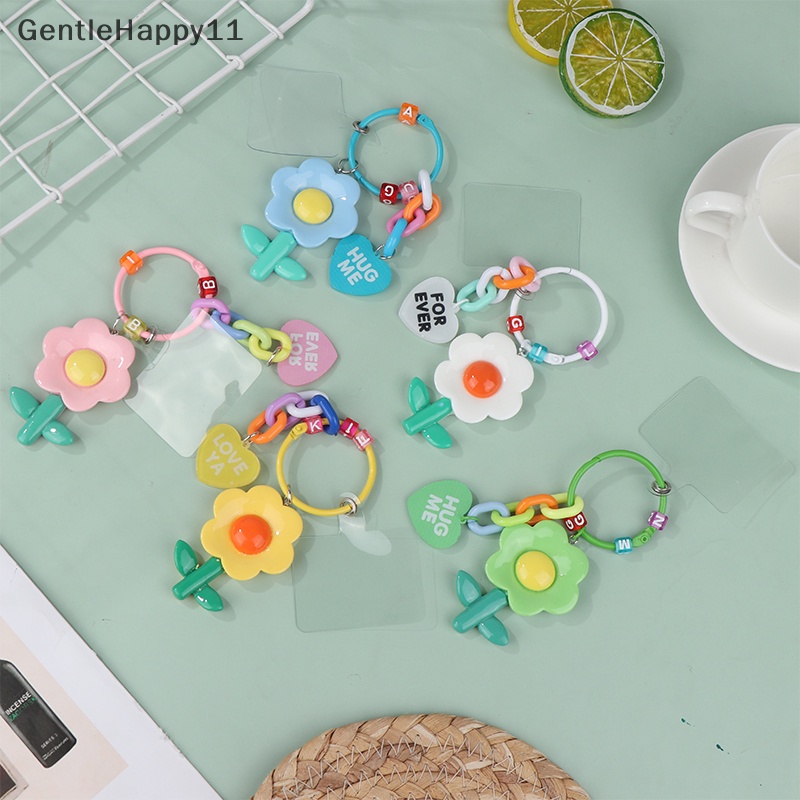 Gentlehappy 1Pc Rantai Ponsel Kreatif Berguna Lucu Resin Bunga Liontin Kunci Rantai id