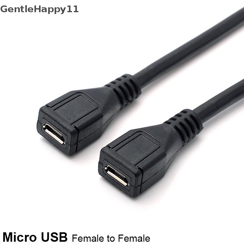 Gentlehappy Micro USB Female To Female Extension Extender Data Sync Charging Kabel Adapter id