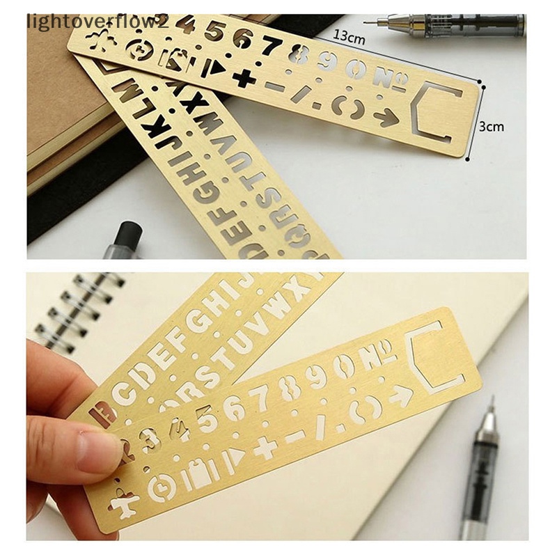 [lightoverflow2] Al Metal Hollow Penggaris Lurus Angka Motif Huruf Bookmark Tool [ID]